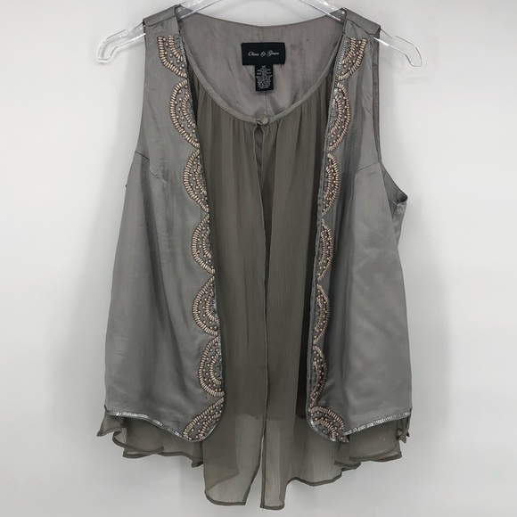Olive & Grace Tops - Olivia & Grace Beaded Vest